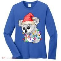 Koala Christmas Tree Light Tangled Pajama Xmas Graphic Great Gift Women's Long Sleeve Shirt thumb 0