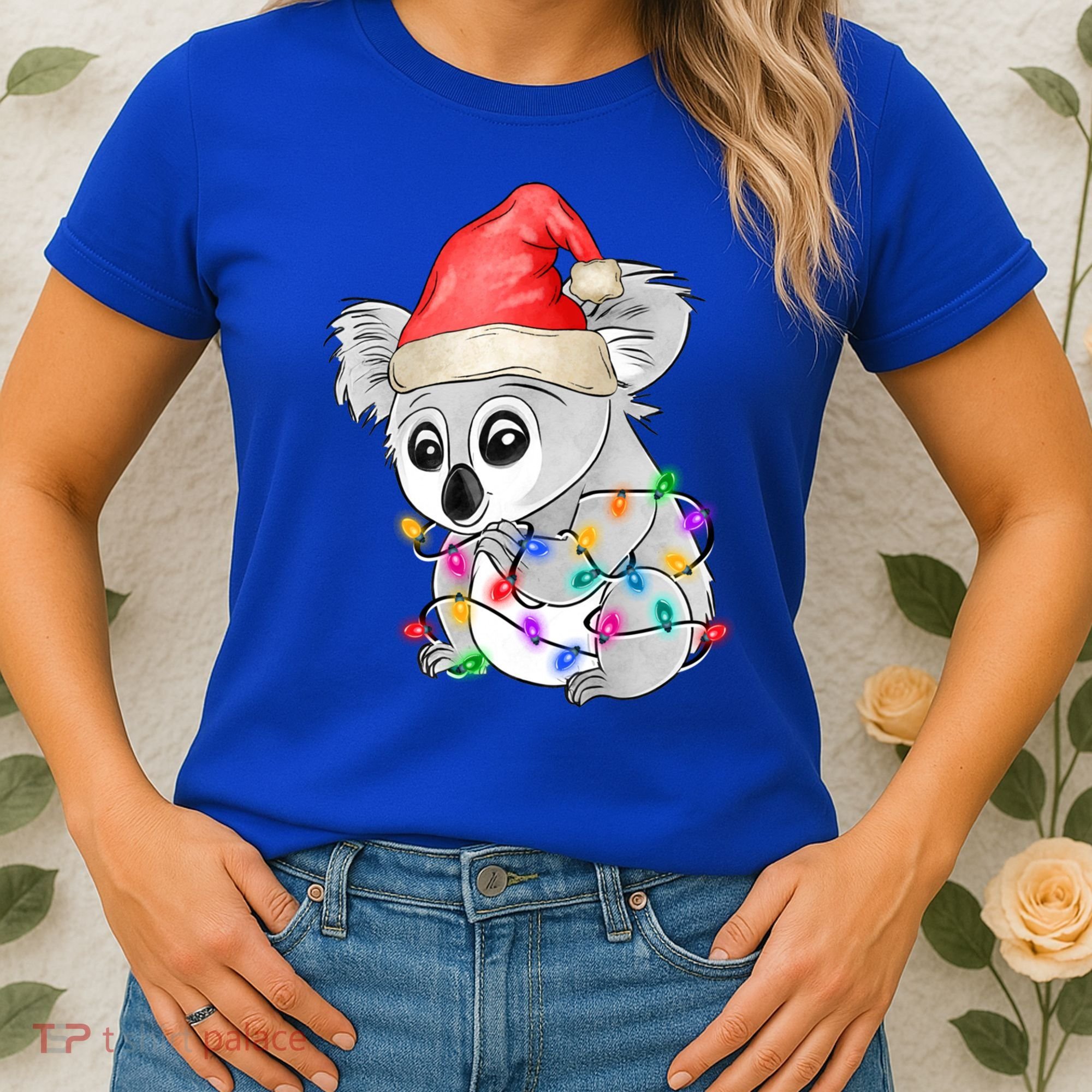 Koala Christmas Tree Light Tangled Pajama Xmas Graphic Great Gift Women's T-Shirt