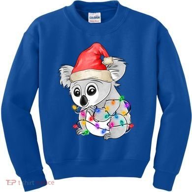 Koala Christmas Tree Light Tangled Pajama Xmas Graphic Great Gift Kids Sweatshirt