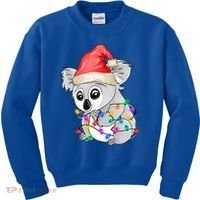 Koala Christmas Tree Light Tangled Pajama Xmas Graphic Great Gift Kids Sweatshirt thumb 0