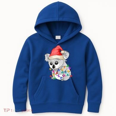 Koala Christmas Tree Light Tangled Pajama Xmas Graphic Great Gift Kids Hoodie