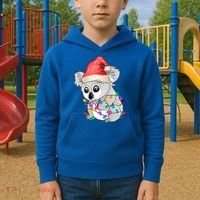 Koala Christmas Tree Light Tangled Pajama Xmas Graphic Great Gift Kids Hoodie thumb 2