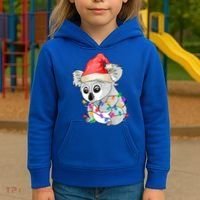 Koala Christmas Tree Light Tangled Pajama Xmas Graphic Great Gift Kids Hoodie thumb 3