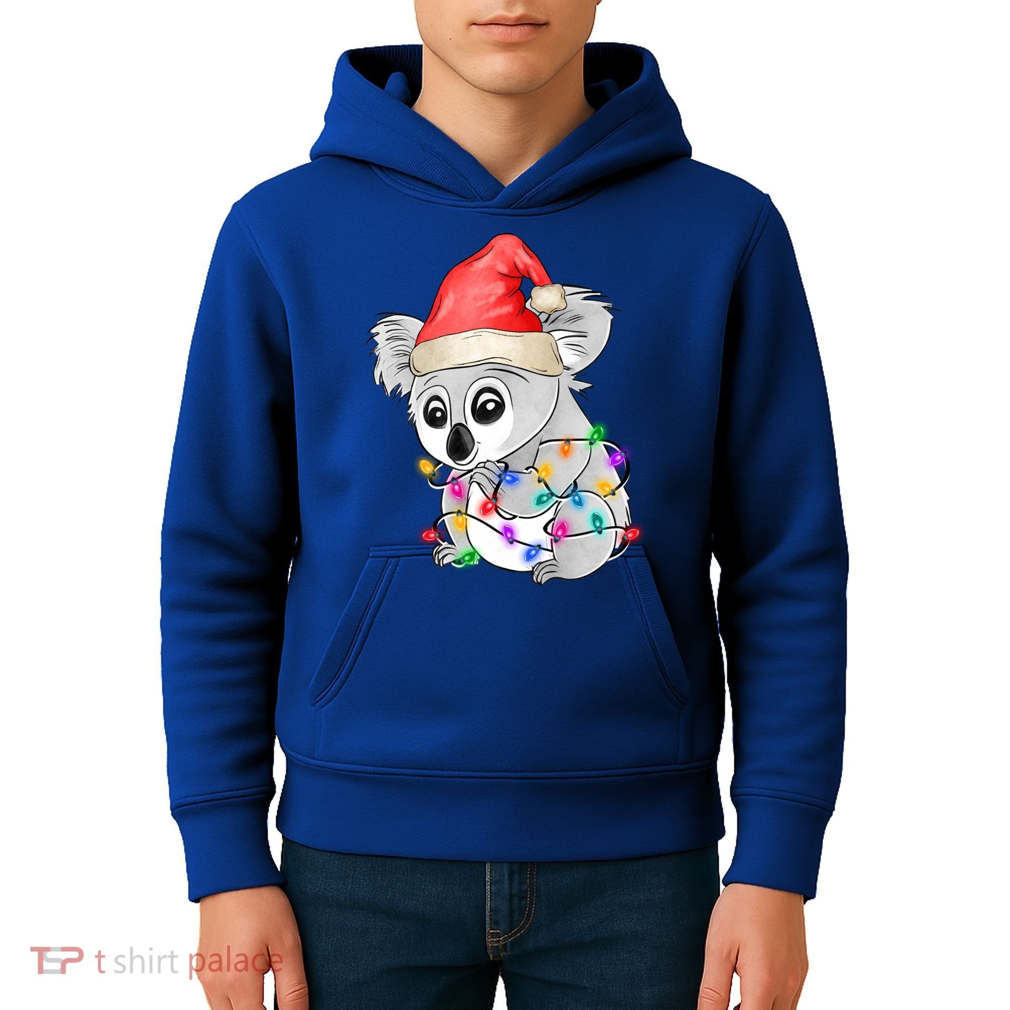 Koala Christmas Tree Light Tangled Pajama Xmas Graphic Great Gift Kids Hoodie