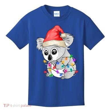 Koala Christmas Tree Light Tangled Pajama Xmas Graphic Great Gift Kids T-Shirt