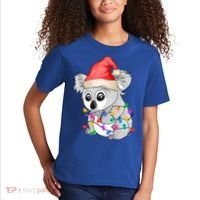Koala Christmas Tree Light Tangled Pajama Xmas Graphic Great Gift Kids T-Shirt thumb 2