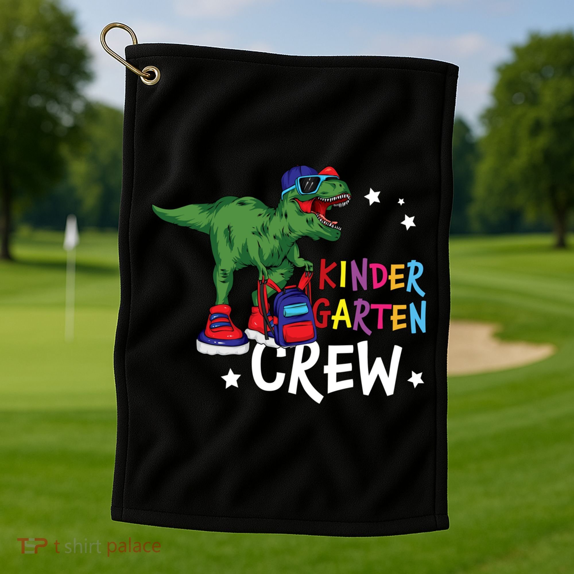 Kindergarten Crew T Rex Cute Kindergarten Great Gift Golf Towel
