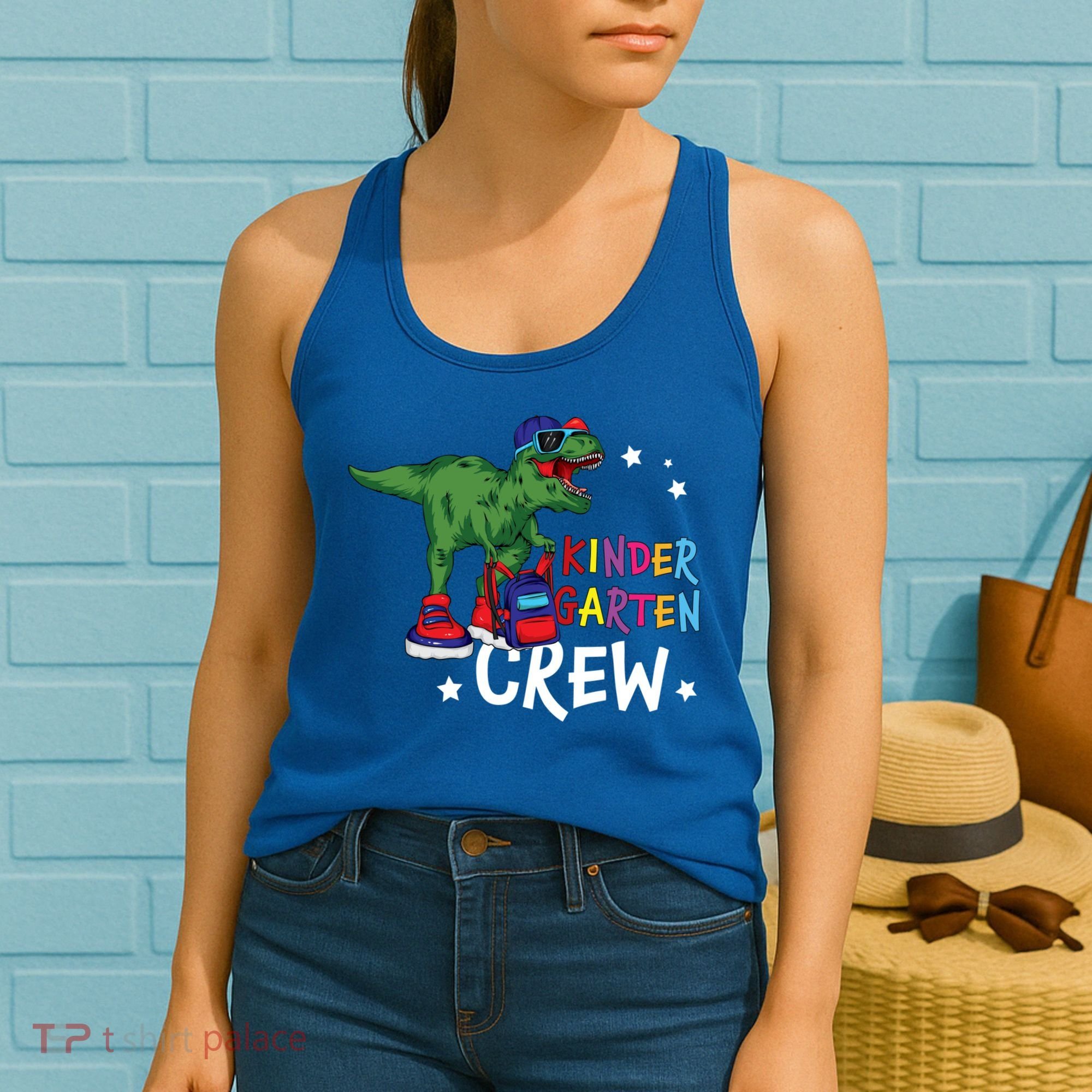 Kindergarten Crew T Rex Cute Kindergarten Great Gift Women's Tank Top