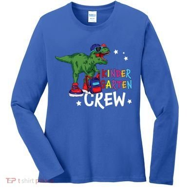 Kindergarten Crew T Rex Cute Kindergarten Great Gift Women's Long Sleeve Shirt