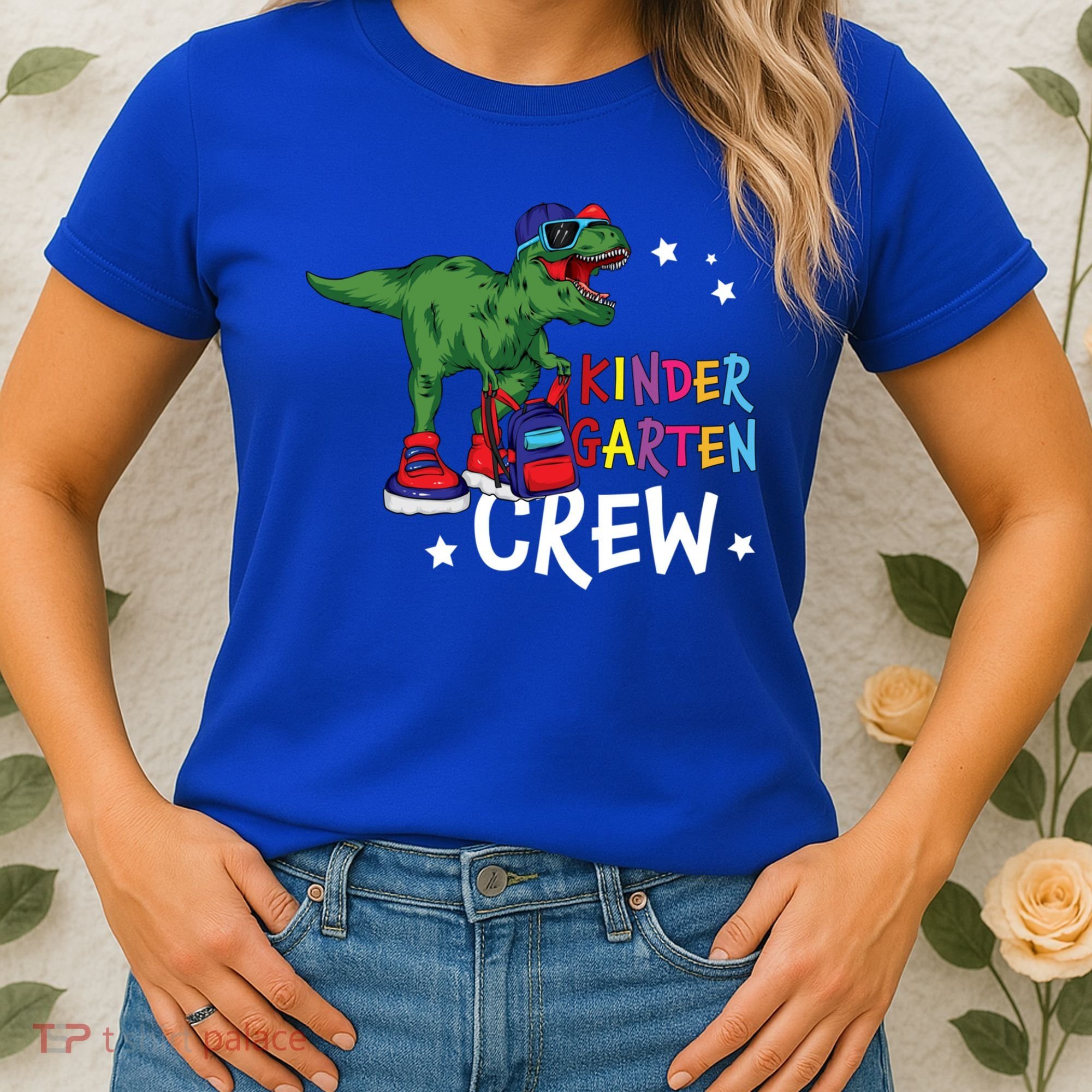 Kindergarten Crew T Rex Cute Kindergarten Great Gift Women's T-Shirt