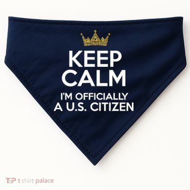 Keep Calm U.S. Citizen American Citizenship Naturalization USA-Made Doggie Bandana