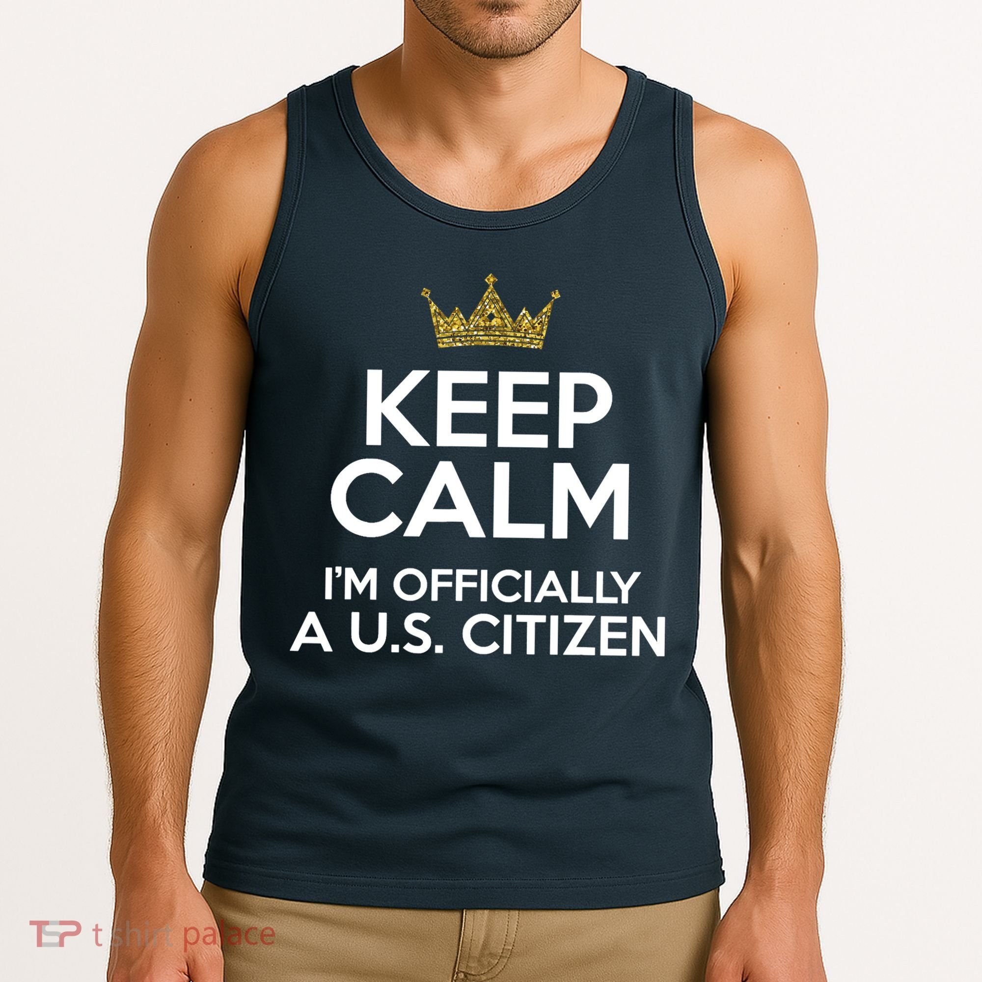 Keep Calm U.S. Citizen American Citizenship Naturalization Tank Top