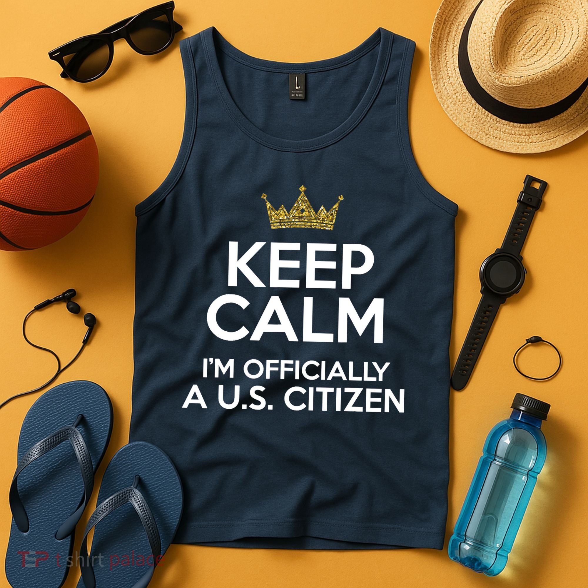 Keep Calm U.S. Citizen American Citizenship Naturalization Tank Top