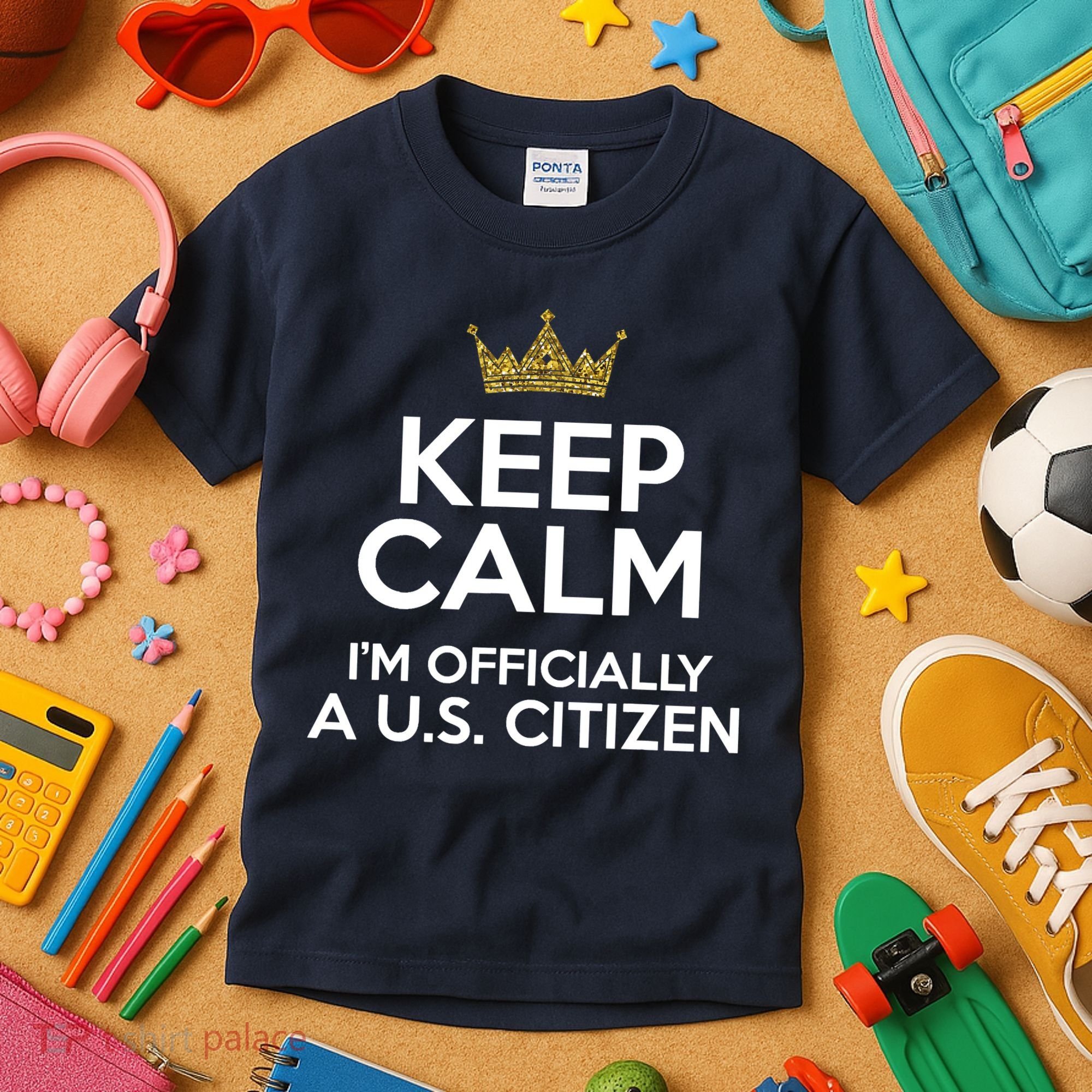 Keep Calm U.S. Citizen American Citizenship Naturalization Kids T-Shirt