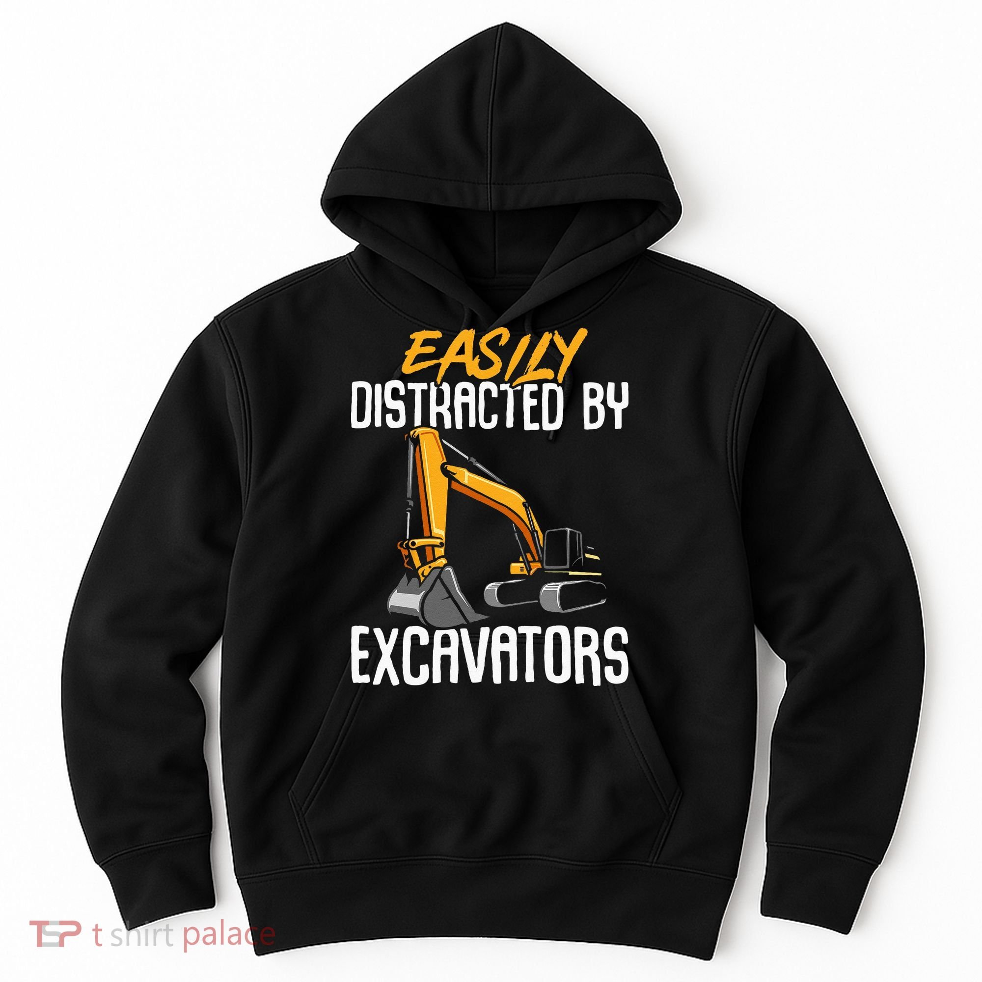 Kids Construction Vehicle Easily Distracted By Excavators Hoodie