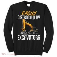 Kids Construction Vehicle Easily Distracted By Excavators Sweatshirt thumb 0