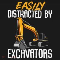 Kids Construction Vehicle Easily Distracted By Excavators Bucket Hat thumb 4