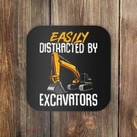 Kids Construction Vehicle Easily Distracted By Excavators Coaster thumb 0