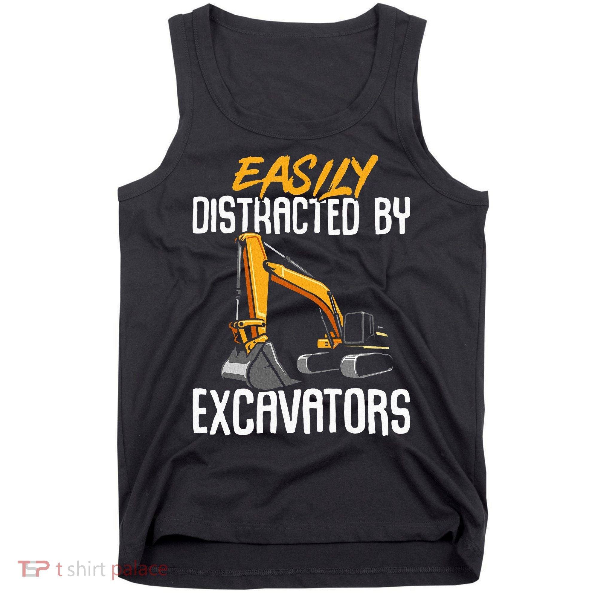 Kids Construction Vehicle Easily Distracted By Excavators Tank Top