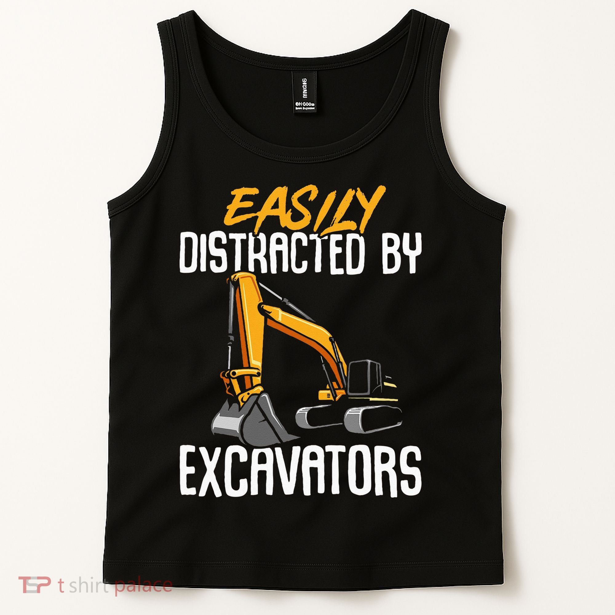 Kids Construction Vehicle Easily Distracted By Excavators Tank Top