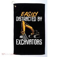 Kids Construction Vehicle Easily Distracted By Excavators Golf Towel thumb 0
