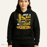Kids Construction Vehicle Just A Boy Who Loves Excavators Hoodie thumb 5