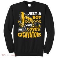 Kids Construction Vehicle Just A Boy Who Loves Excavators Sweatshirt thumb 0