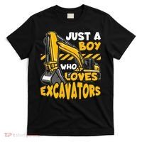 Kids Construction Vehicle Just A Boy Who Loves Excavators T-Shirt thumb 0