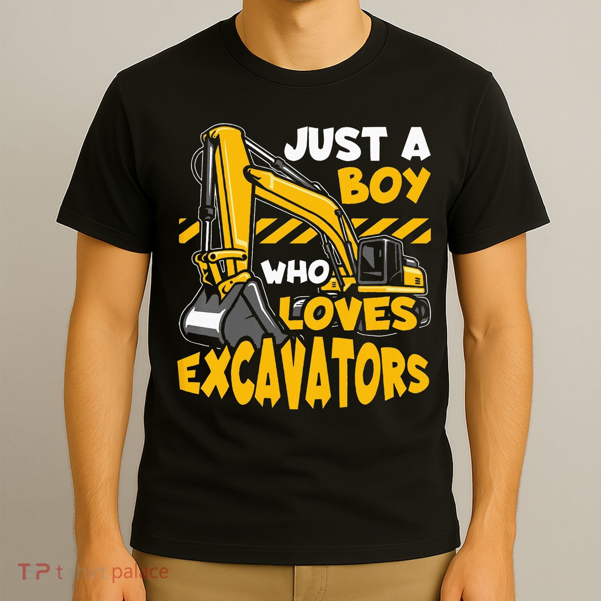 Kids Construction Vehicle Just A Boy Who Loves Excavators T-Shirt