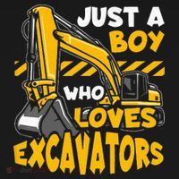 Kids Construction Vehicle Just A Boy Who Loves Excavators Coaster thumb 2