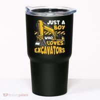 Kids Construction Vehicle Just A Boy Who Loves Excavators Tumbler thumb 0