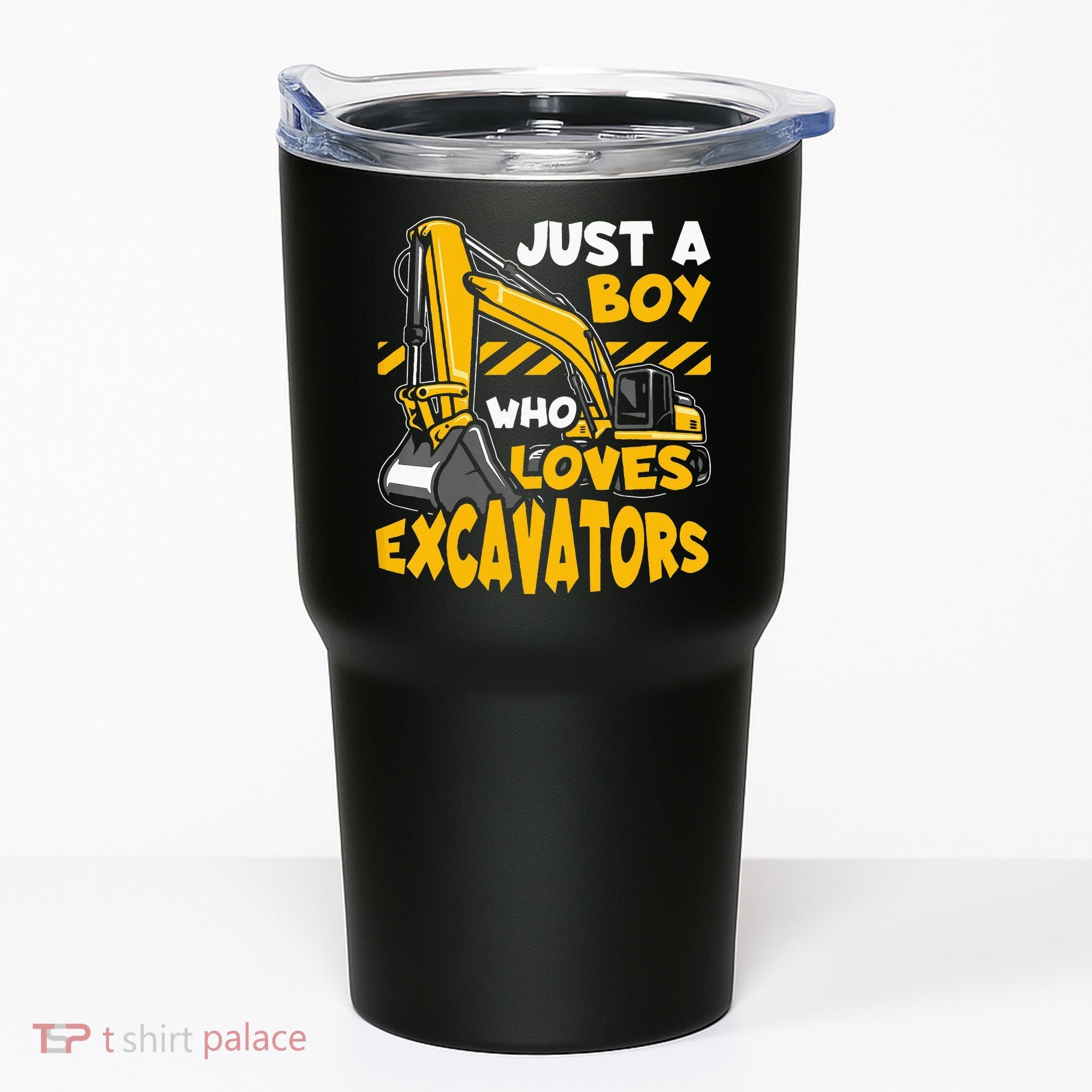 Kids Construction Vehicle Just A Boy Who Loves Excavators Tumbler