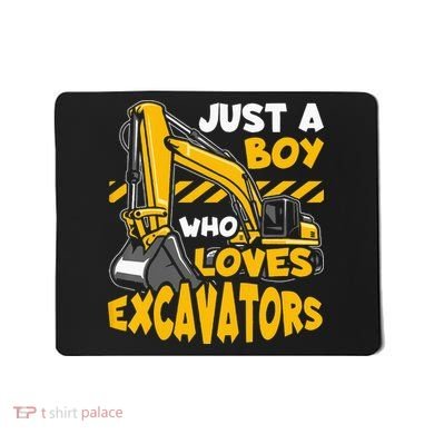 Kids Construction Vehicle Just A Boy Who Loves Excavators Mousepad