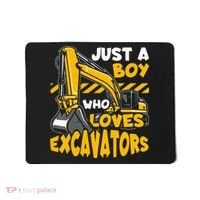 Kids Construction Vehicle Just A Boy Who Loves Excavators Mousepad thumb 0
