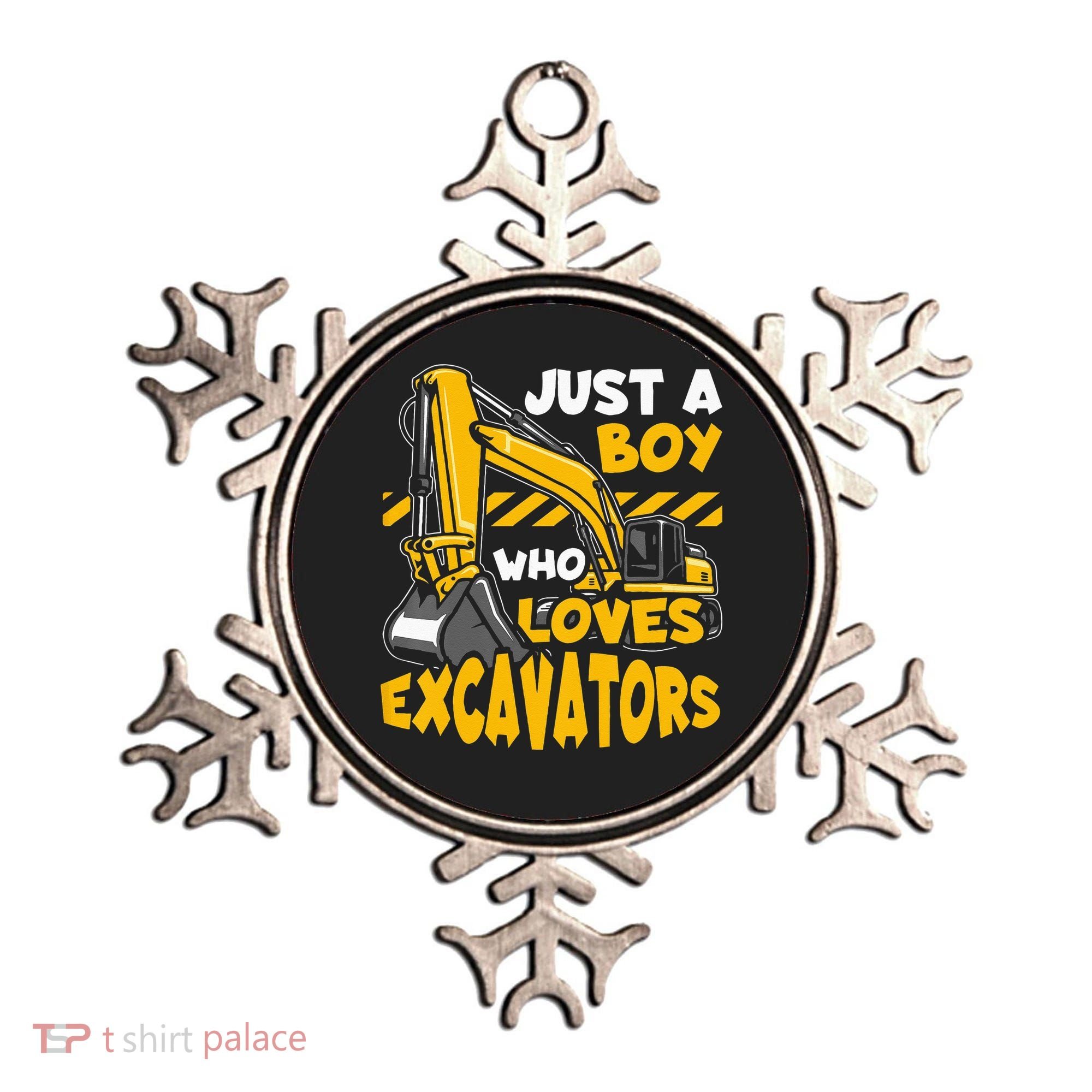 Kids Construction Vehicle Just A Boy Who Loves Excavators Ornament