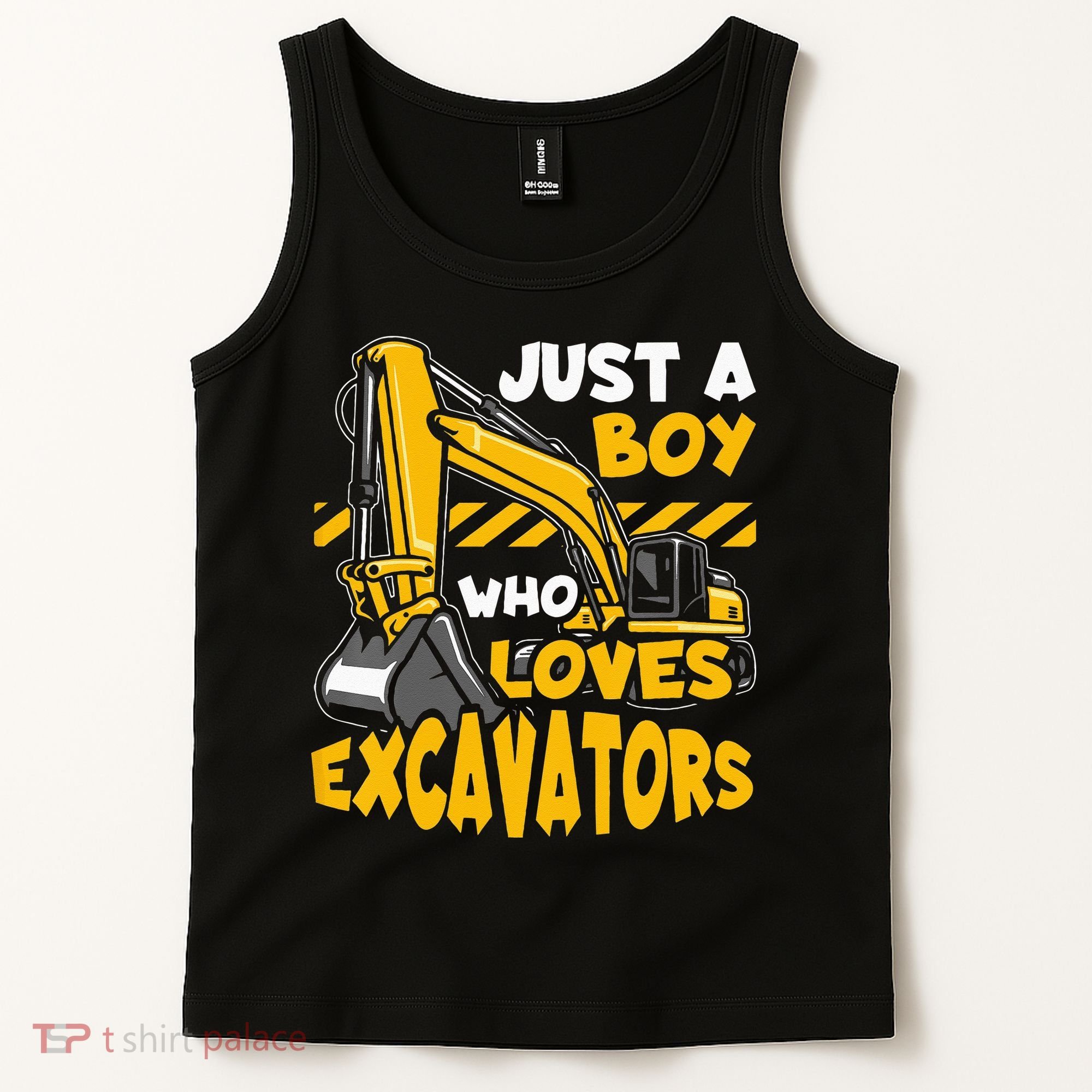 Kids Construction Vehicle Just A Boy Who Loves Excavators Tank Top