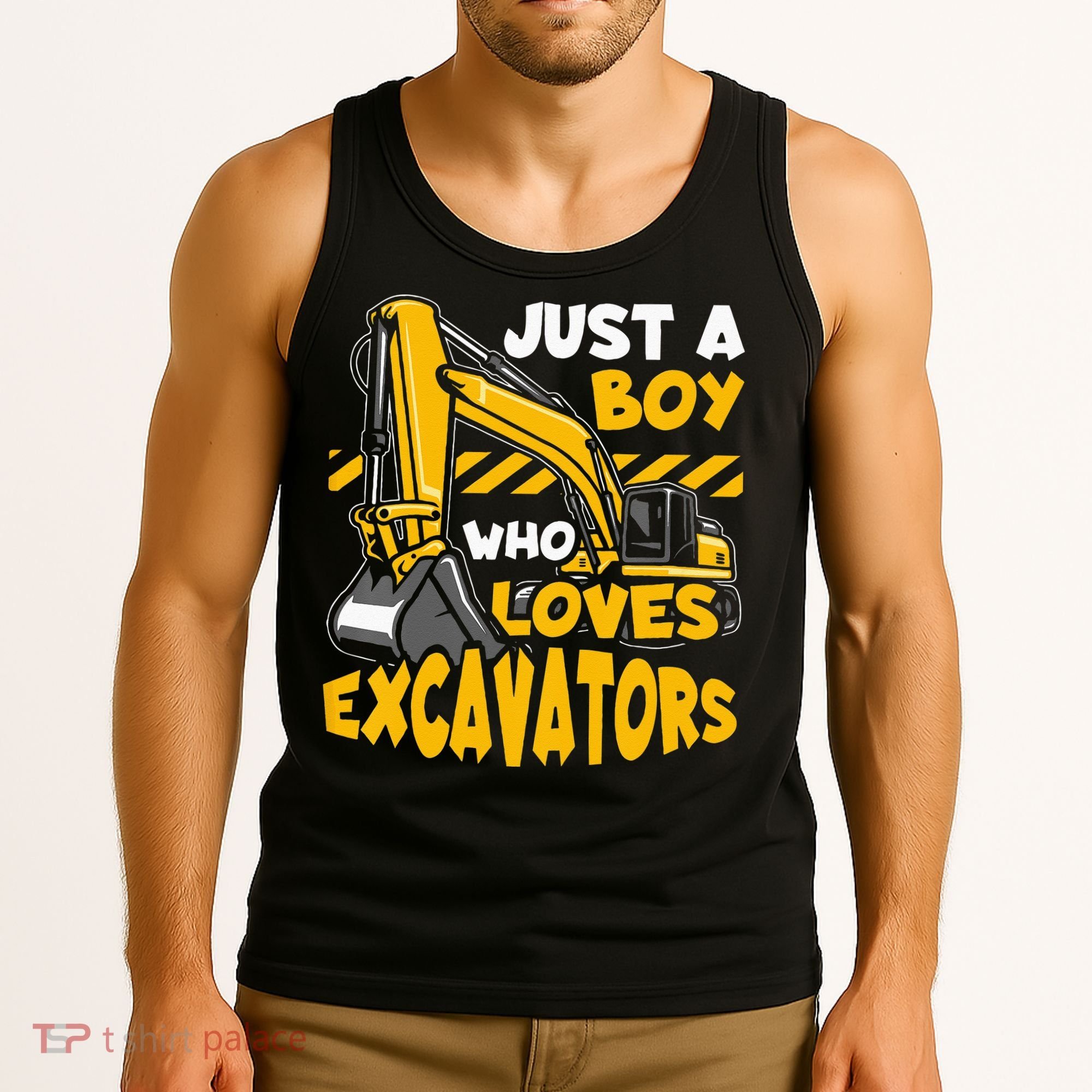 Kids Construction Vehicle Just A Boy Who Loves Excavators Tank Top