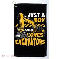 Kids Construction Vehicle Just A Boy Who Loves Excavators Golf Towel thumb 0