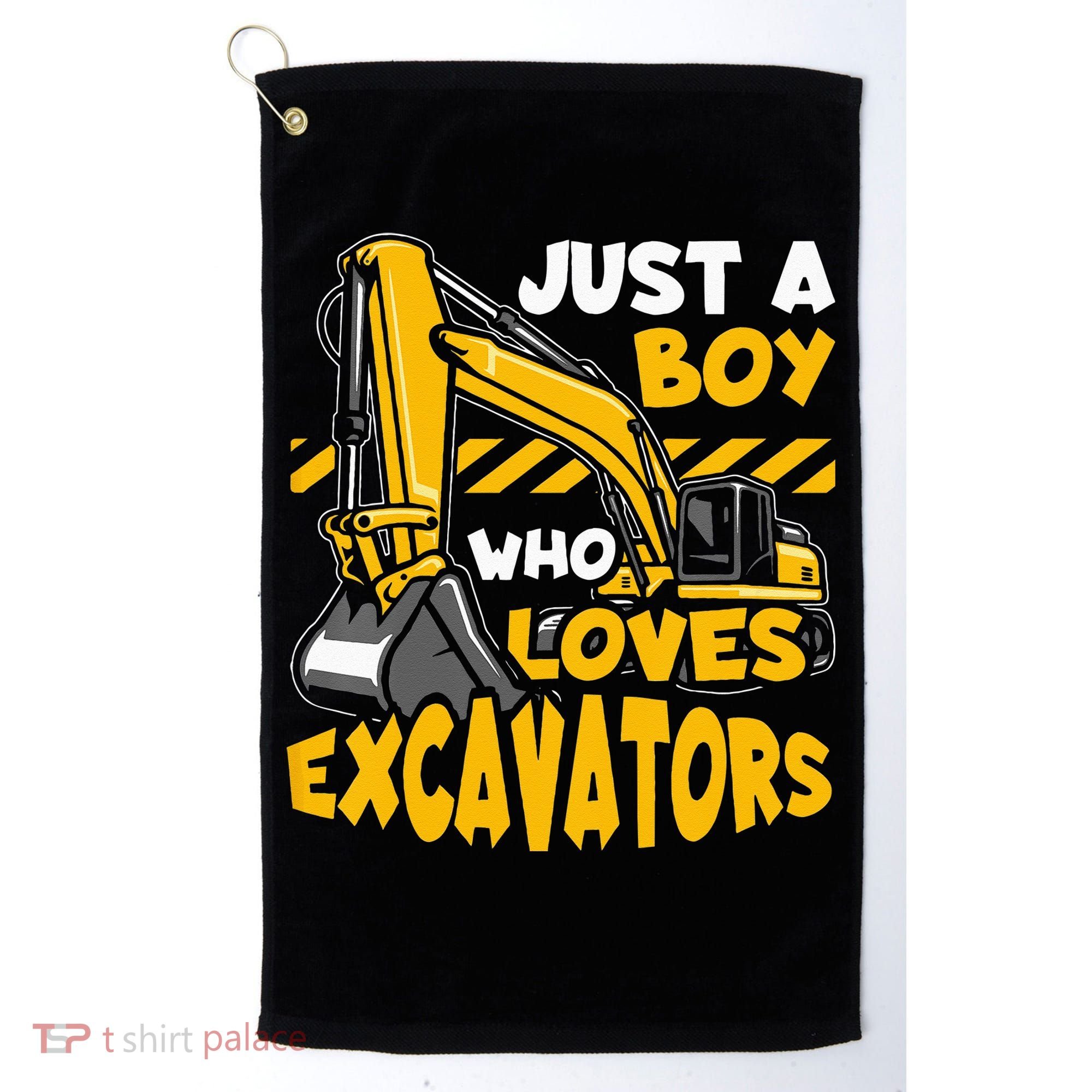Kids Construction Vehicle Just A Boy Who Loves Excavators Golf Towel