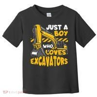 Kids Construction Vehicle Just A Boy Who Loves Excavators Toddler T-Shirt thumb 0