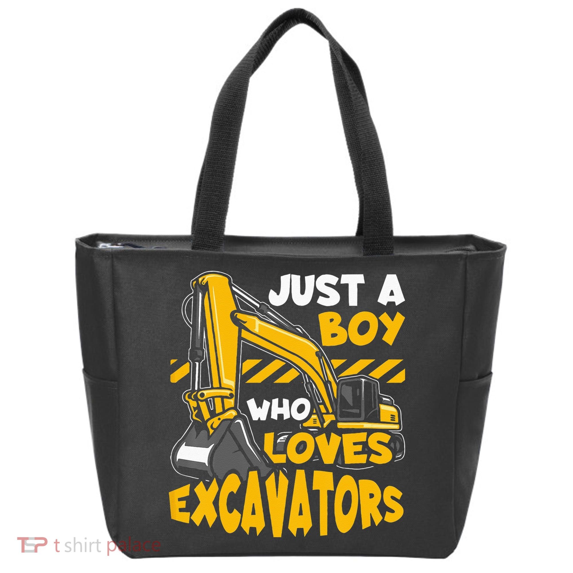 Kids Construction Vehicle Just A Boy Who Loves Excavators Tote Bag