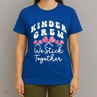 Kinder Crew We Stick Together Kindergarten Has Heart Teacher Gift T-Shirt thumb 4