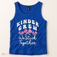 Kinder Crew We Stick Together Kindergarten Has Heart Teacher Gift Tank Top thumb 2