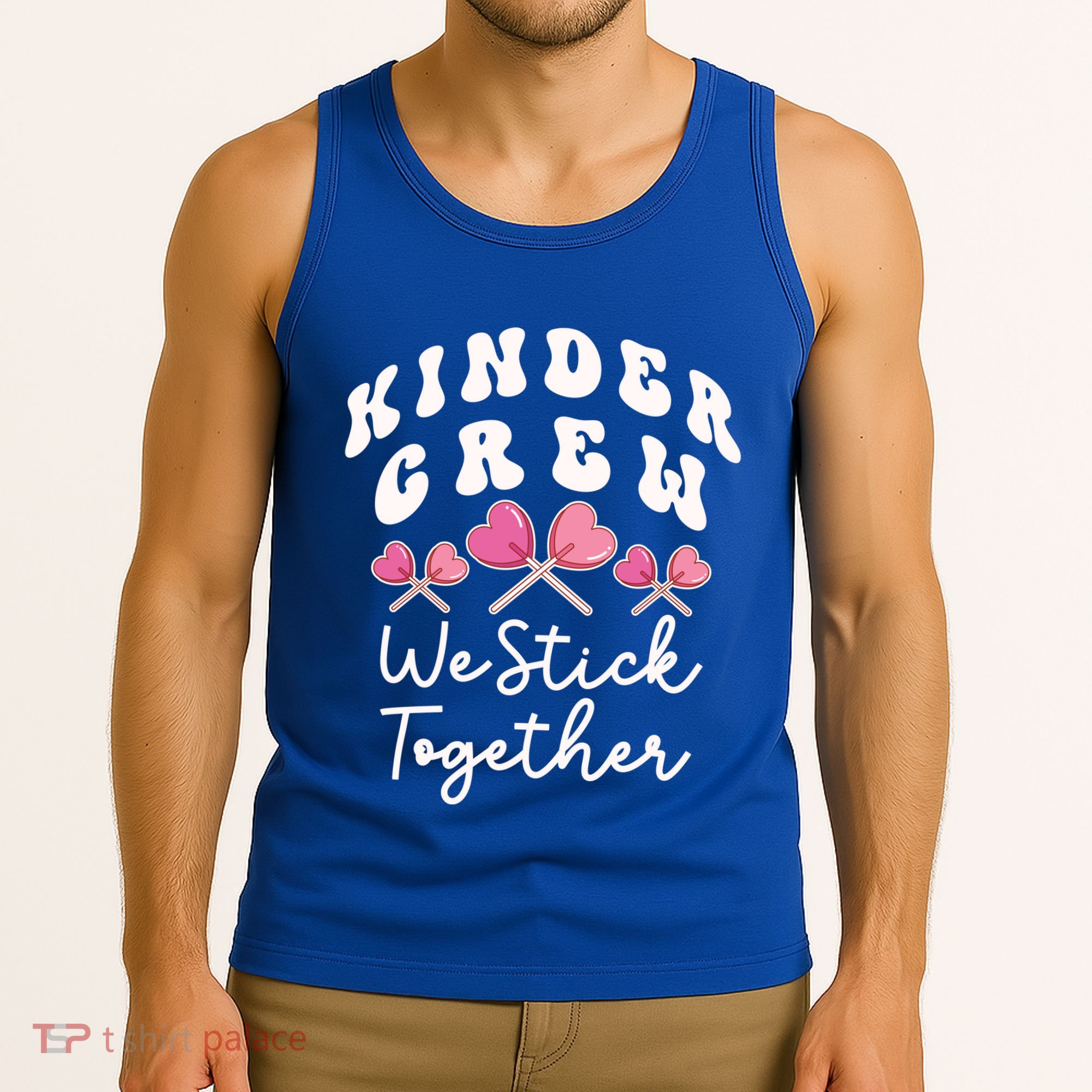 Kinder Crew We Stick Together Kindergarten Has Heart Teacher Gift Tank Top