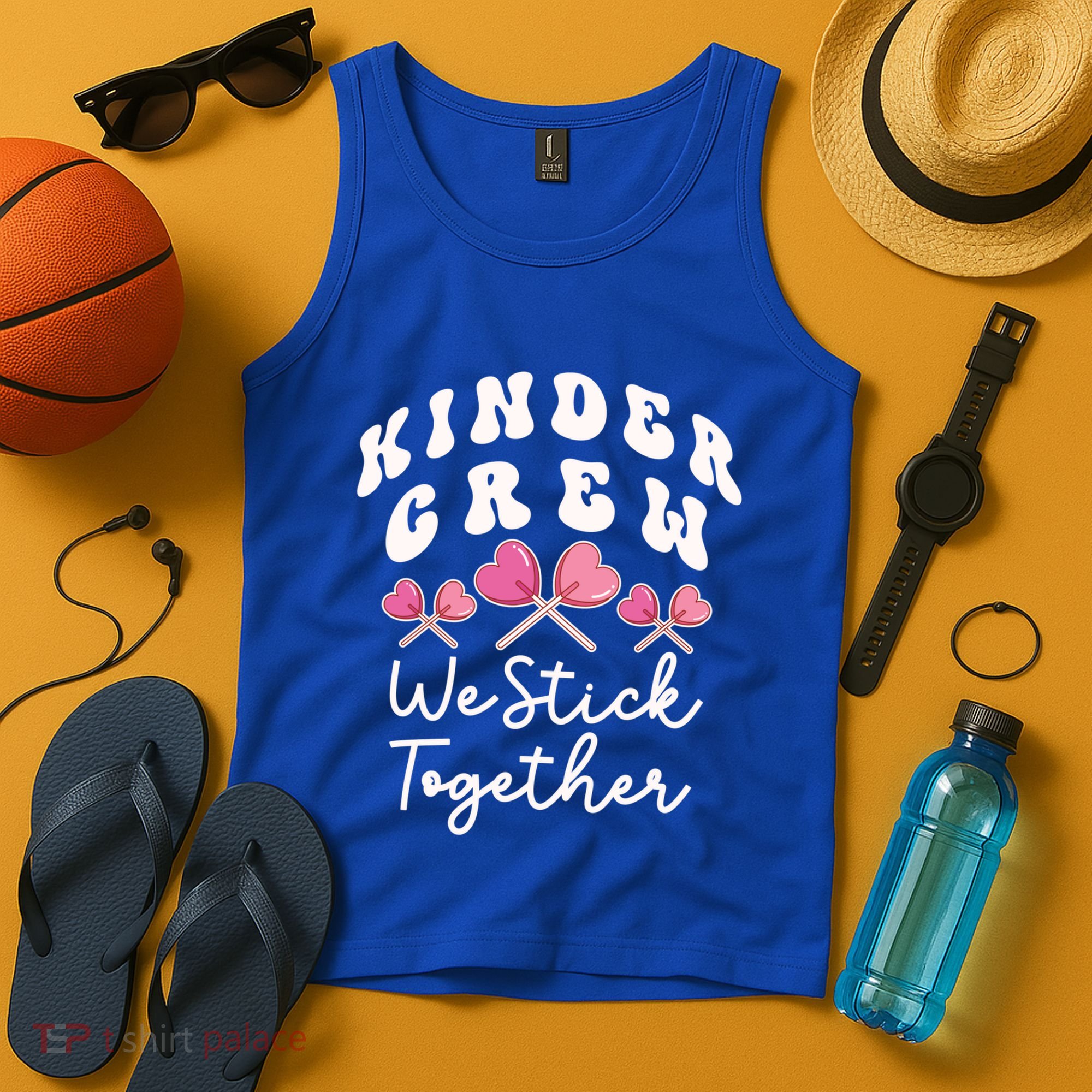 Kinder Crew We Stick Together Kindergarten Has Heart Teacher Gift Tank Top