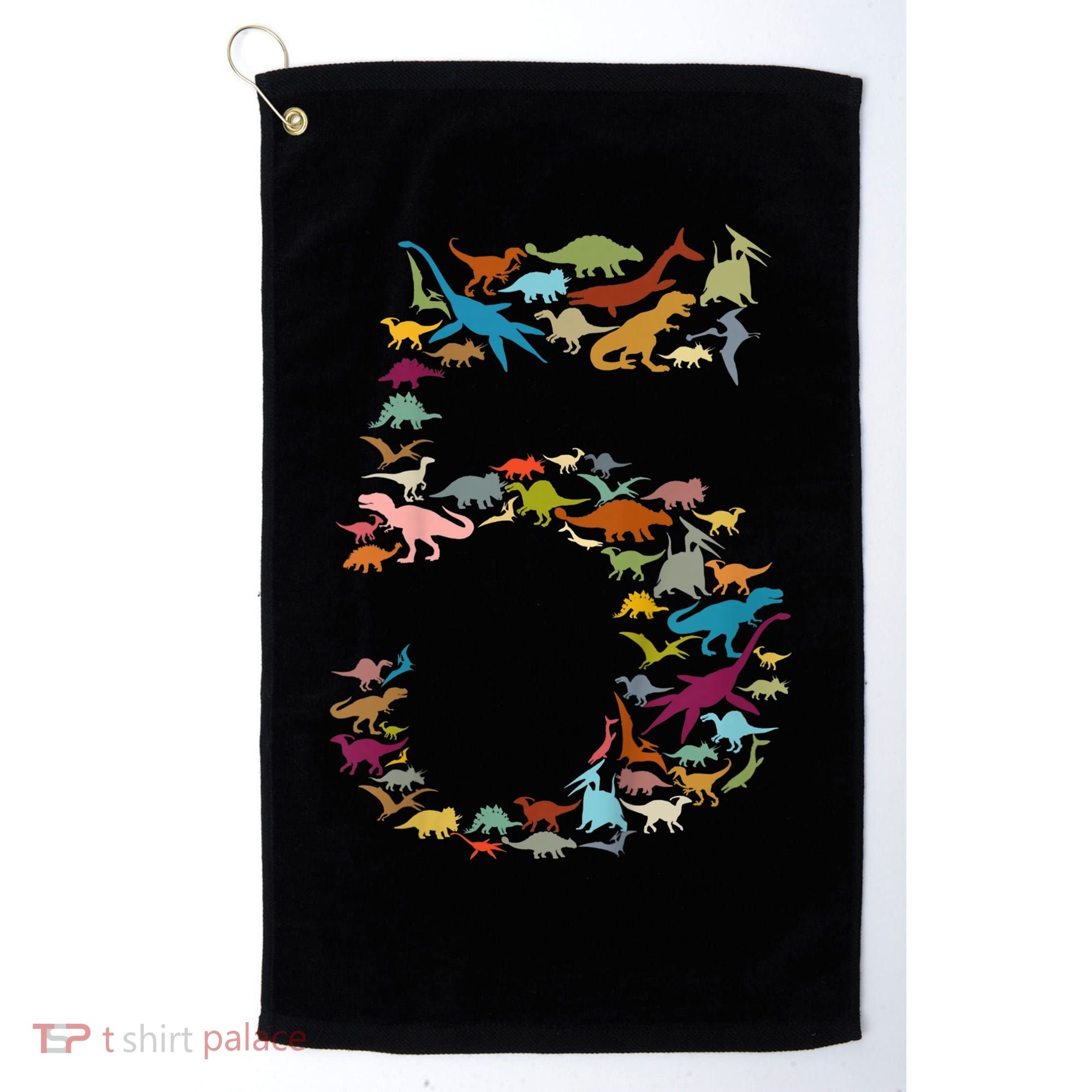 Kids Dinosaur 5th Birthday Boy 5 Year Old Tgiftrex Party Rawr Gift Golf Towel