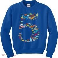 Kids Dinosaur 5th Birthday Boy 5 Year Old Tgiftrex Party Rawr Gift Kids Sweatshirt thumb 0