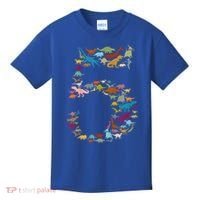 Kids Dinosaur 5th Birthday Boy 5 Year Old Tgiftrex Party Rawr Gift Kids T-Shirt thumb 0