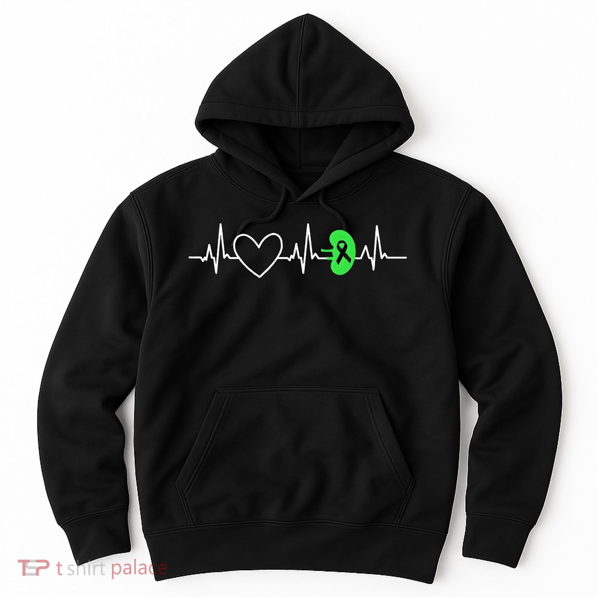 Kidney Disease Awareness Heartbeat Transplant Organ Donor Hoodie