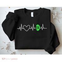 Kidney Disease Awareness Heartbeat Transplant Organ Donor Sweatshirt thumb 2